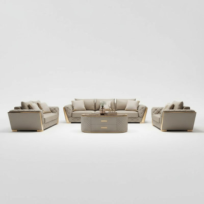 Leather sofa couch upholstery set 321 seater complete set seat cushion sets