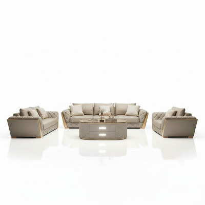 Design living landscape sofa set 3+2 seater leather sofa living room