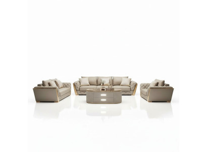 Design living landscape sofa set 3+2 seater leather sofa living room