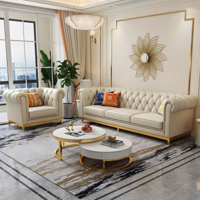 Design living area sofa set 3+1 seater leather sofa living room