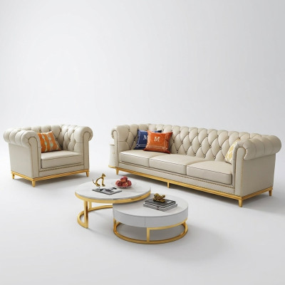 Design living area sofa set 3+1 seater leather sofa living room