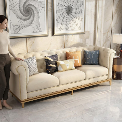 Classic three-seater sofa 3-seater design Chesterfield Italian style