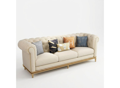 Classic three-seater sofa 3-seater design Chesterfield Italian style