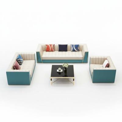 Leather sofa couch upholstery 3-2-1 seater coffee table 2x side table 6-piece set. New