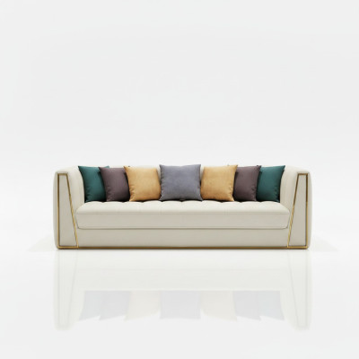 Three-seater living landscape modern sofa 3-seater leather sofa designer