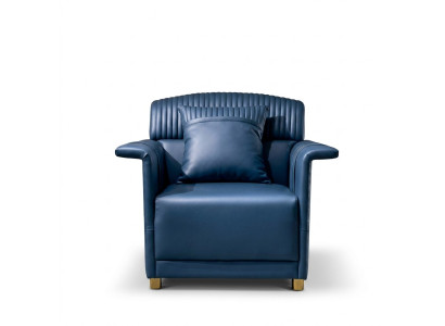 Classic designer leather lounge club armchair single-seater sofa relax