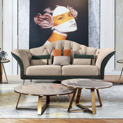 Designer sofa sets couch upholstery suite 6-piece set leather coffee table