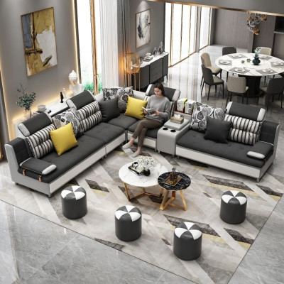 L-shaped sectional sofa modern sofa leather sofa upholstered living landscape design couches new