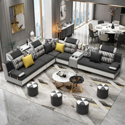L-shaped sectional sofa modern sofa leather sofa upholstered living landscape design couches new