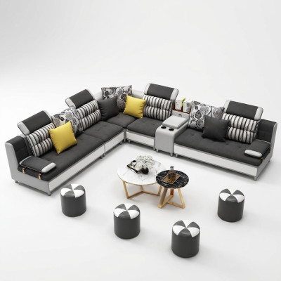 L-shaped sectional sofa modern sofa leather sofa upholstered living landscape design couches new