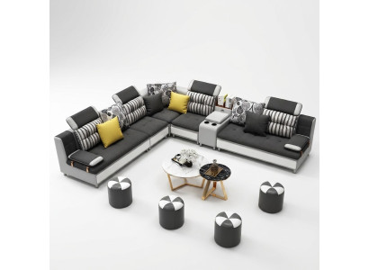 L-shaped sectional sofa modern sofa leather sofa upholstered living landscape design couches new