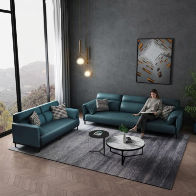 Designer living landscape deco sofa set 3+2 seater leather sofa living room