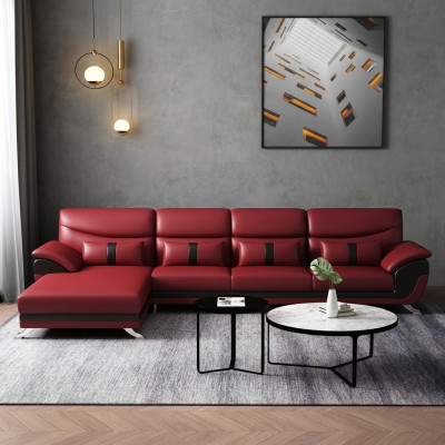 Design living room leather-upholstered corner sofa sectional couch L-shaped sofa