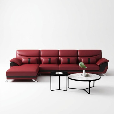 Design living room leather-upholstered corner sofa sectional couch L-shaped sofa