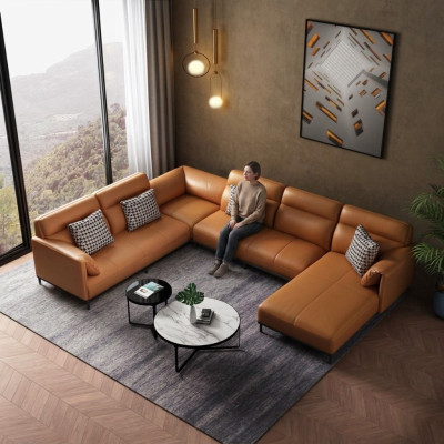 Living room corner couch design corner sofa furniture leather-upholstered couch sofa