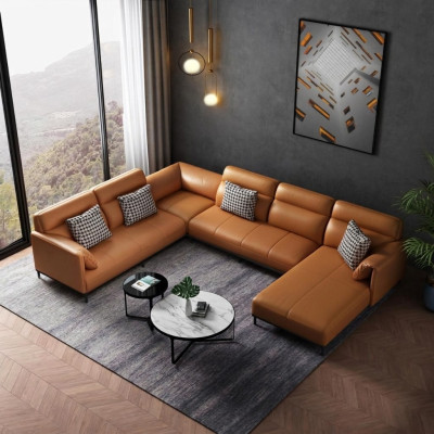 Living room corner couch design corner sofa furniture leather-upholstered couch sofa