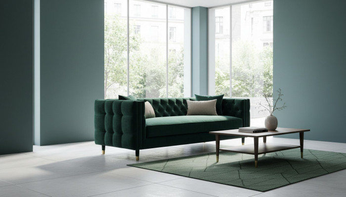 Chesterfield Sofa Living Room Fabric Sofa Couch Upholstery Seating Suite 3-Seater Sofas New