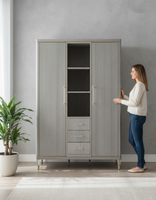 Italian bedroom furniture design wardrobe wood cabinet