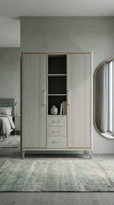 Italian bedroom furniture design wardrobe wood cabinet