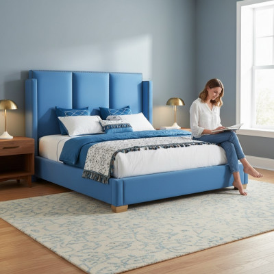 Hotel beds double bed design wood bed 180x200cm bedroom