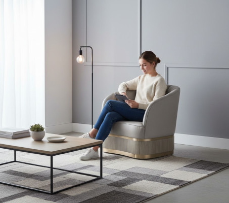 Living room luxury armchair hotel upholstered chairs modern single-seater designer