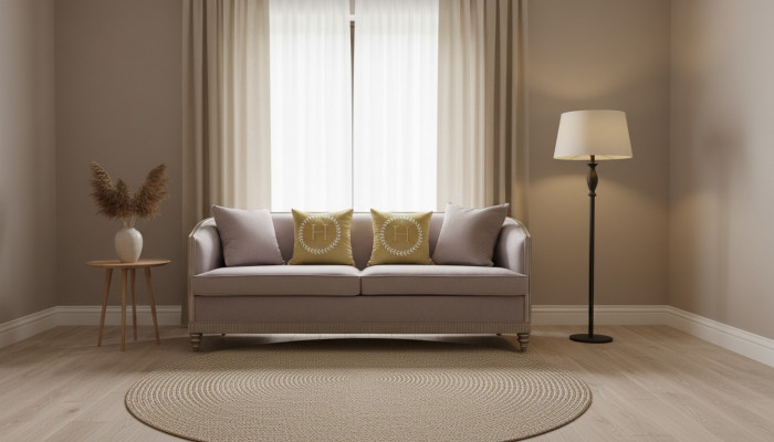 Italian style furniture three-seater sofa couch upholstered sofas wood textile