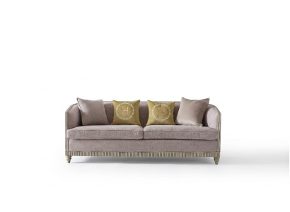 Italian style furniture three-seater sofa couch upholstered sofas wood textile