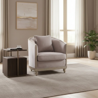 Living room luxury armchair hotel upholstery decor modern single-seater designer grey