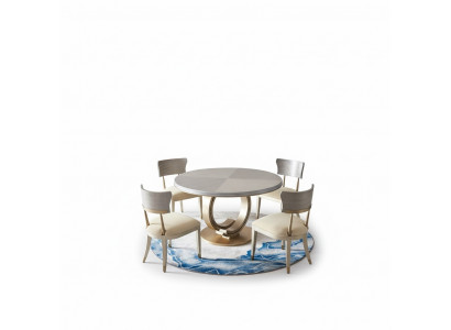 Complete dining room set round table + 4x armchairs
