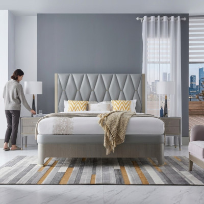 Bedroom set bed nightstand design modern luxury bed group