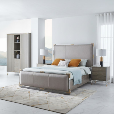 Luxury bedroom bed double beds wood 180x200cm Dubai hotel