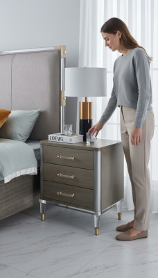 Luxury furniture bedroom nightstand consoles side tables wood hotel