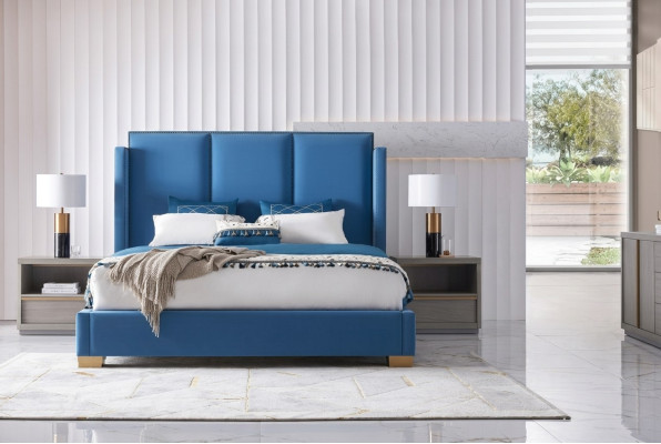 Bedroom luxury bed furniture 2x nightstand set beds Dubai hotel furniture