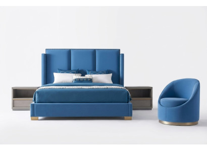 Bedroom luxury bed furniture 2x nightstand set beds Dubai hotel furniture