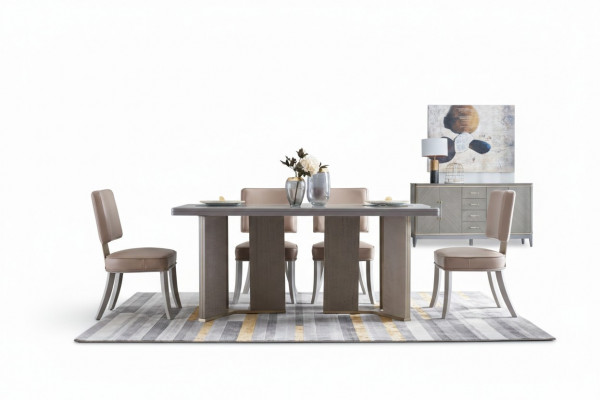 Complete dining room set table + 4x upholstered chairs luxury dining group