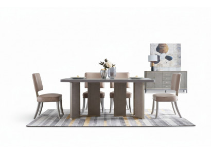 Complete dining room set table + 4x upholstered chairs luxury dining group