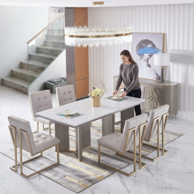 Complete dining room set 6x upholstered chairs sets