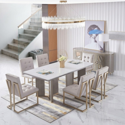 Complete dining room set 6x upholstered chairs sets