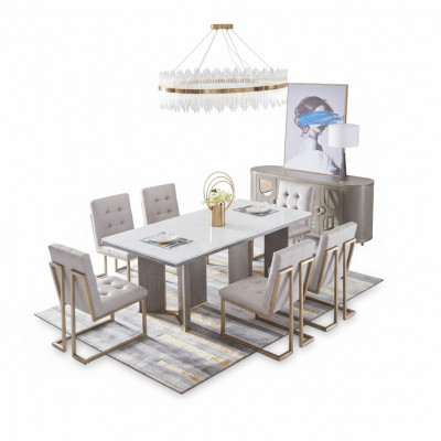 Complete dining room set 6x upholstered chairs sets