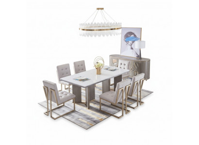 Complete dining room set 6x upholstered chairs sets