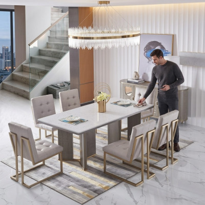 Dining room table designer luxury furniture wood tables 180x90cm living room