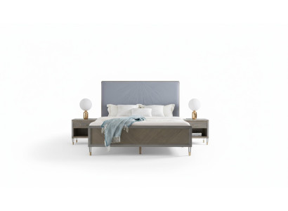 Luxury bed bedroom furniture 2x nightstand set beds Dubai hotel furniture