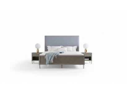Luxury bed bedroom furniture 2x nightstand set beds Dubai hotel furniture
