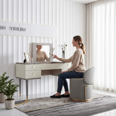 Makeup table console desk secretary cosmetics mirror dresser stool
