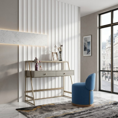 Dressing table + chair, dressing table, cosmetics table, mirror, dresser
