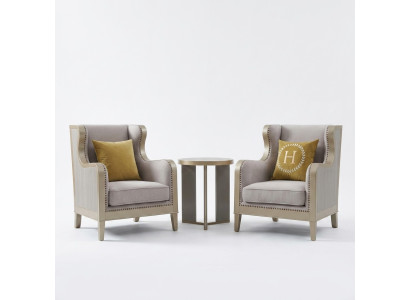 Armchair Set Upholstered Single-Seater 2x Lounge Club Design Chairs Luxury Furniture Hotel