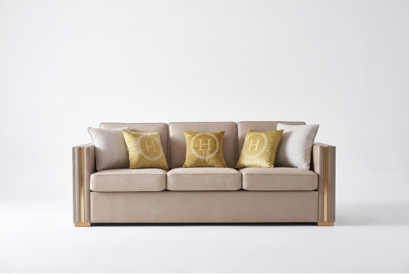 Three-seater fabric living room pink design couches sofa sofas velvet XXL