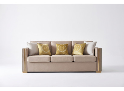 Three-seater fabric living room pink design couches sofa sofas velvet XXL