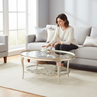 Round Design Coffee Table Designer Table Living Room Modern Side Table New