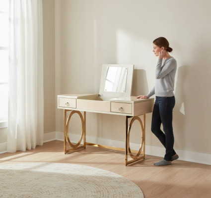 Makeup table designer consoles cosmetic table decor mirror dresser dressing table